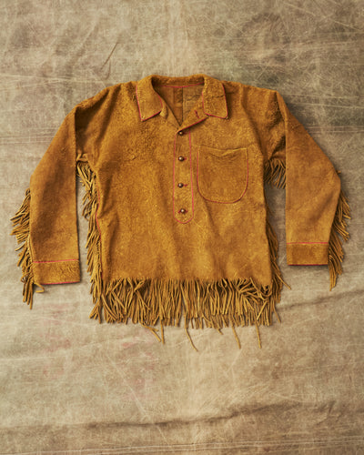 Second Hand Levi's Vintage Clothing Leather 1900 Replica Fringe Pullover Shirt Size S