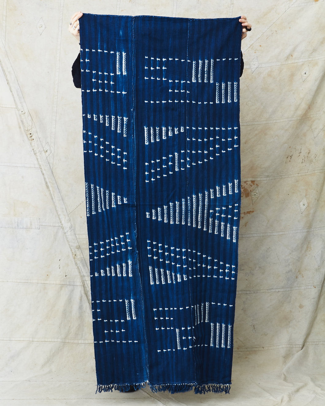 African Indigo Textile Resist Dye Scarf no. 3