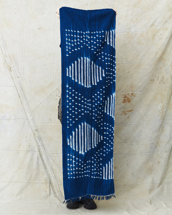 African Indigo Textile Resist Dye Scarf no. 5