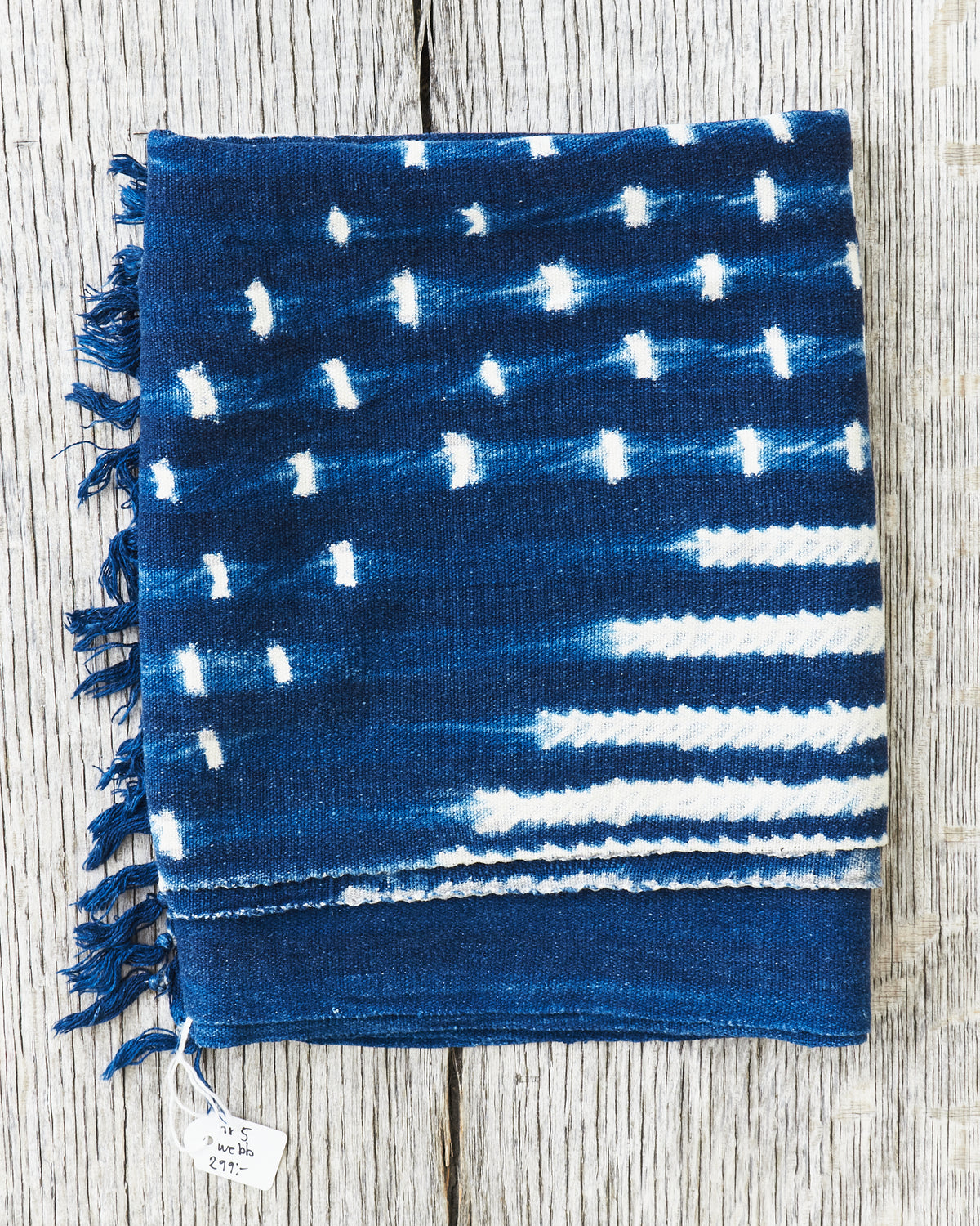 African Indigo Textile Resist Dye Scarf no. 5