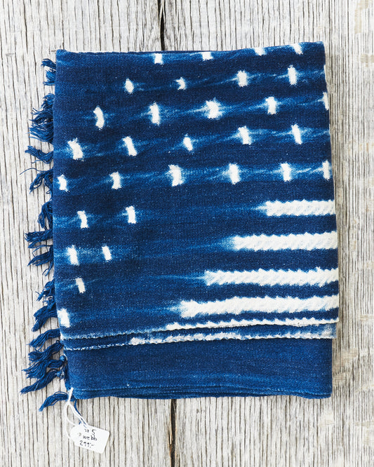 African Indigo Textile Resist Dye Scarf no. 5