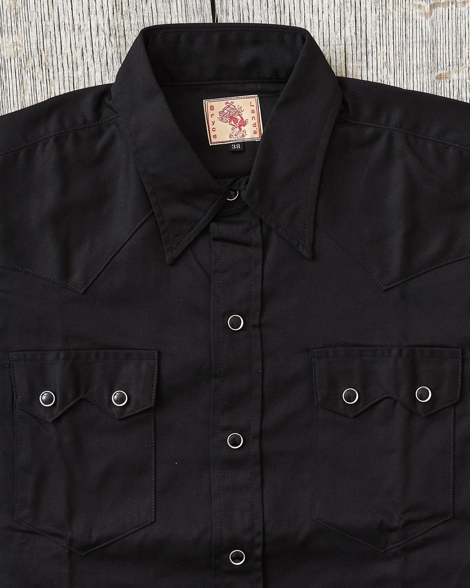 Bryceland's The Cowboy Label Sawtooth Westerner Shirt Black