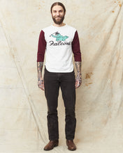 Warehouse & Co Three-Quarter Sleeve Baseball Shirt Falcons Cream/Bordeaux