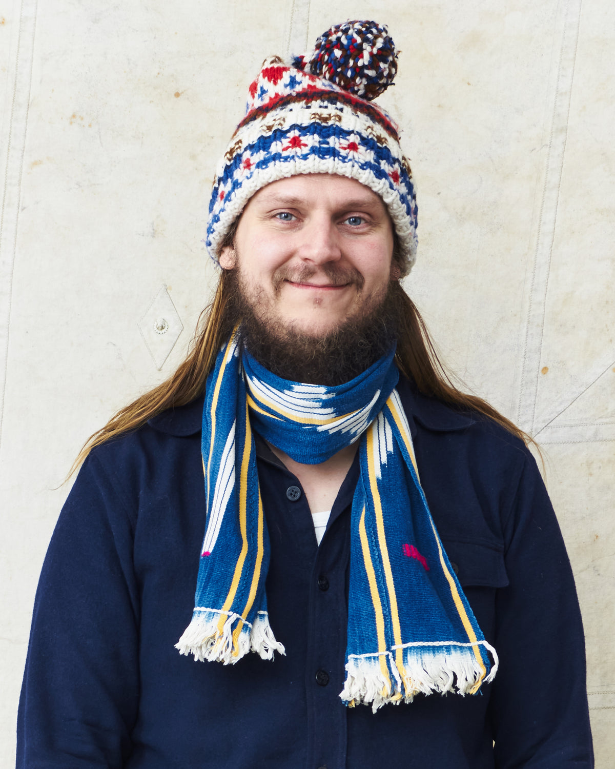 African Indigo Baulé Ikat Textile Scarf No. 3
