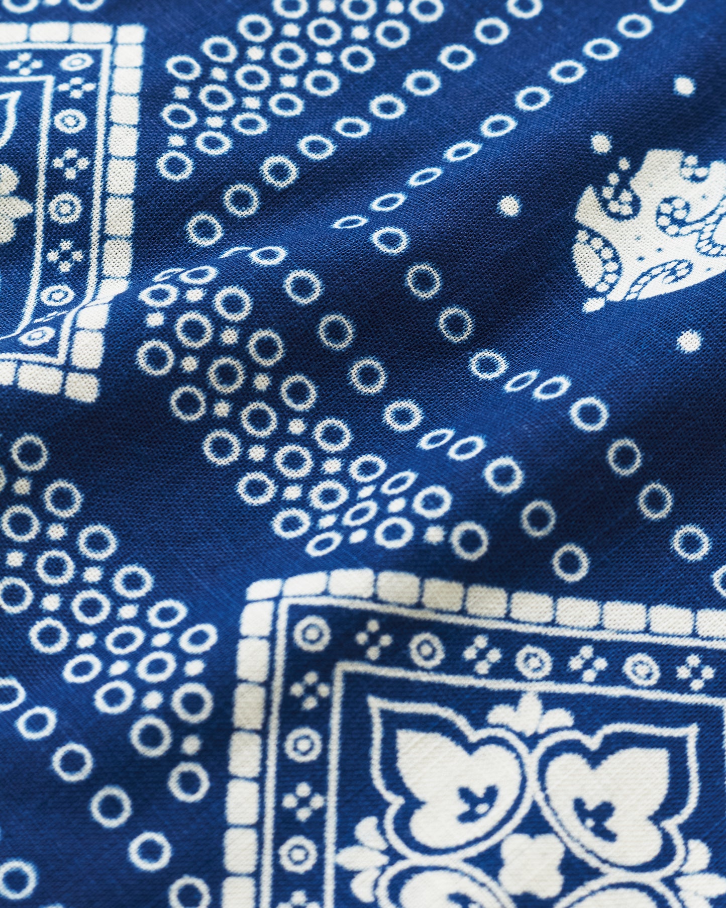 Warehouse & Co Lot 5244 Selvedge Indigo Bandana Geometric Pattern