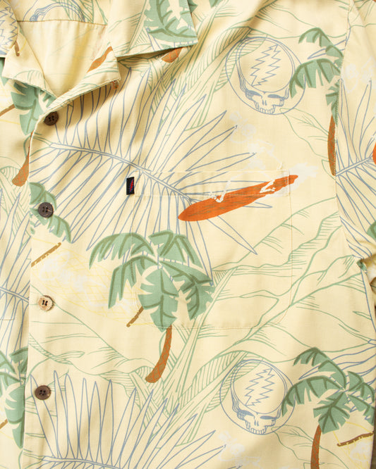 Vintage 90's Greatful Dead by David Carey Short Sleeved Silk Hawaiian Shirt