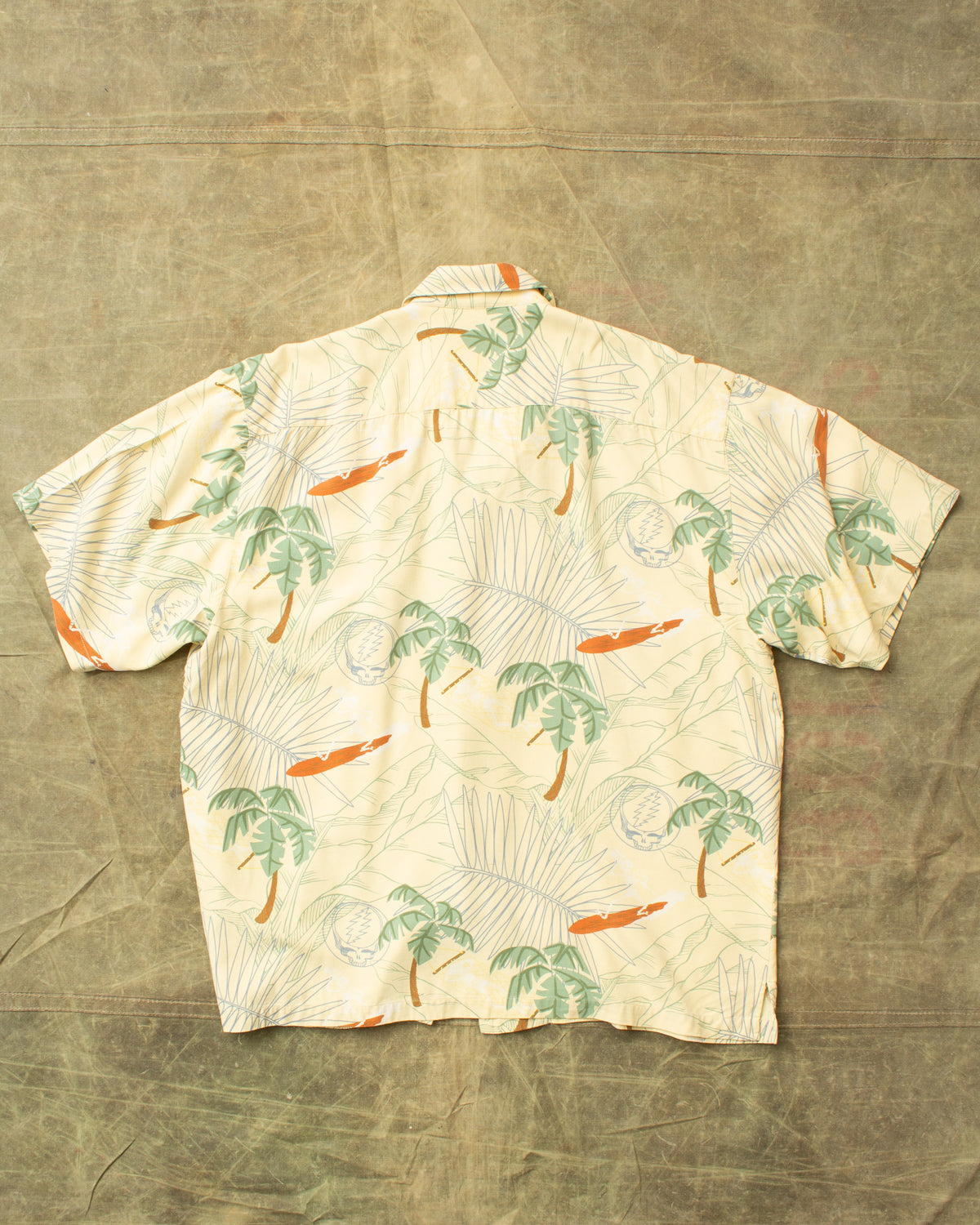 Vintage 90's Greatful Dead by David Carey Short Sleeved Silk Hawaiian Shirt