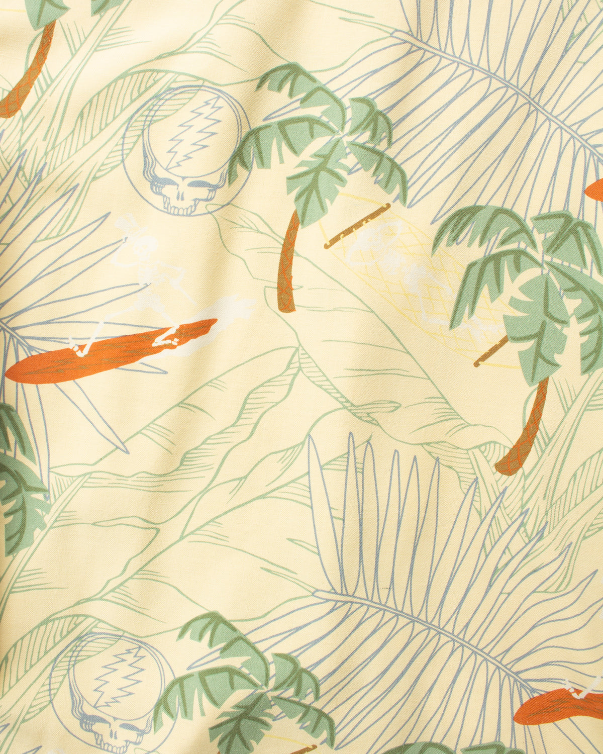 Vintage 90's Greatful Dead by David Carey Short Sleeved Silk Hawaiian Shirt