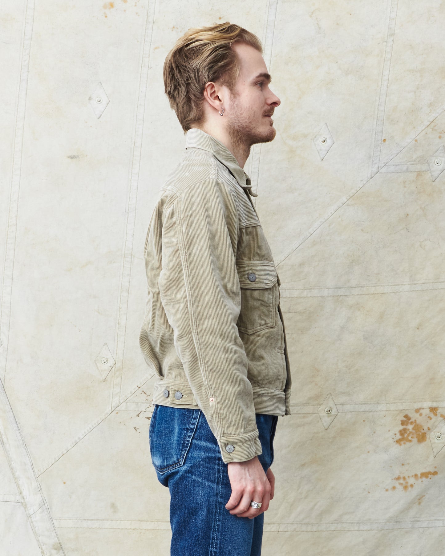Sugar Cane & Co 9W Corduroy Heavy Flannel Lined Jacket Beige
