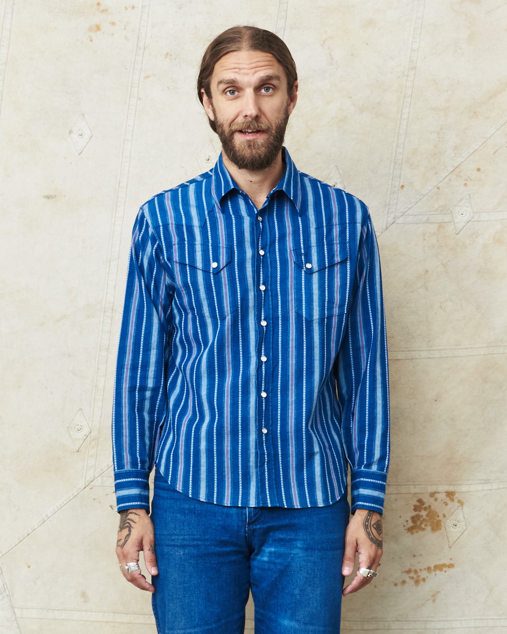 Sugar Cane Indigo Stripe Western Shirt SC29246 – Second Sunrise