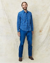 Sugar Cane & Co. Indigo Stripe Wester Shirt SC29246