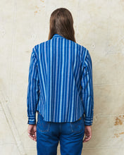 Sugar Cane & Co. Indigo Stripe Western Shirt SC29246