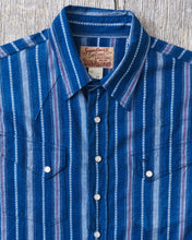 Sugar Cane & Co. Indigo Stripe Wester Shirt SC29246