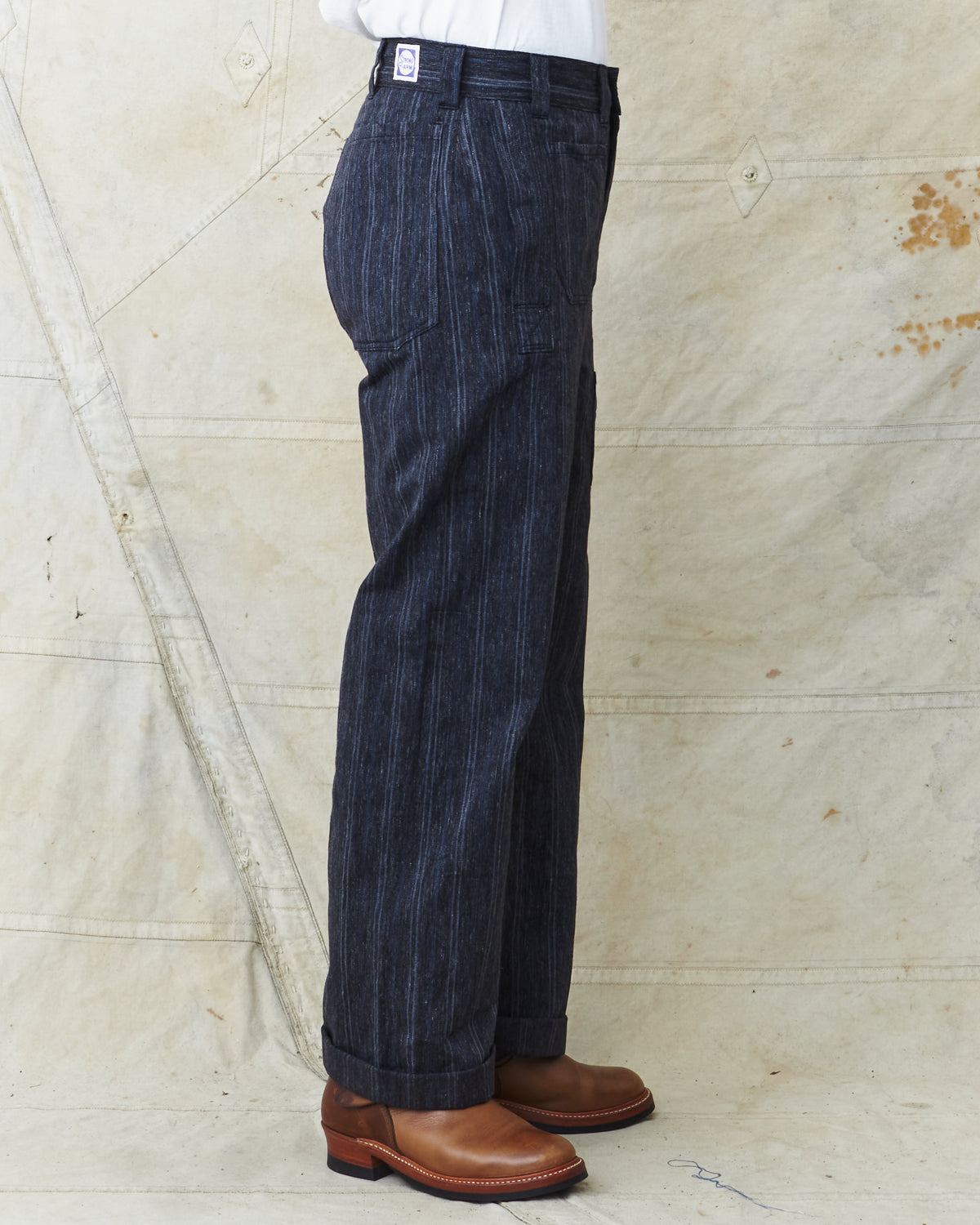 Warehouse & Co X John Gluckow Lot JG-01 1910's Netmaker's Trousers Stripe One Wash