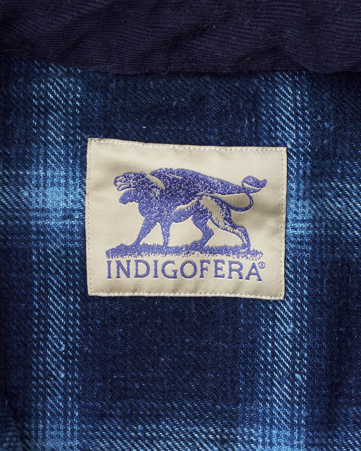 Second Hand Indigofera Dawson Shirt Japanese Selvage Flannel Indigo Check Size L