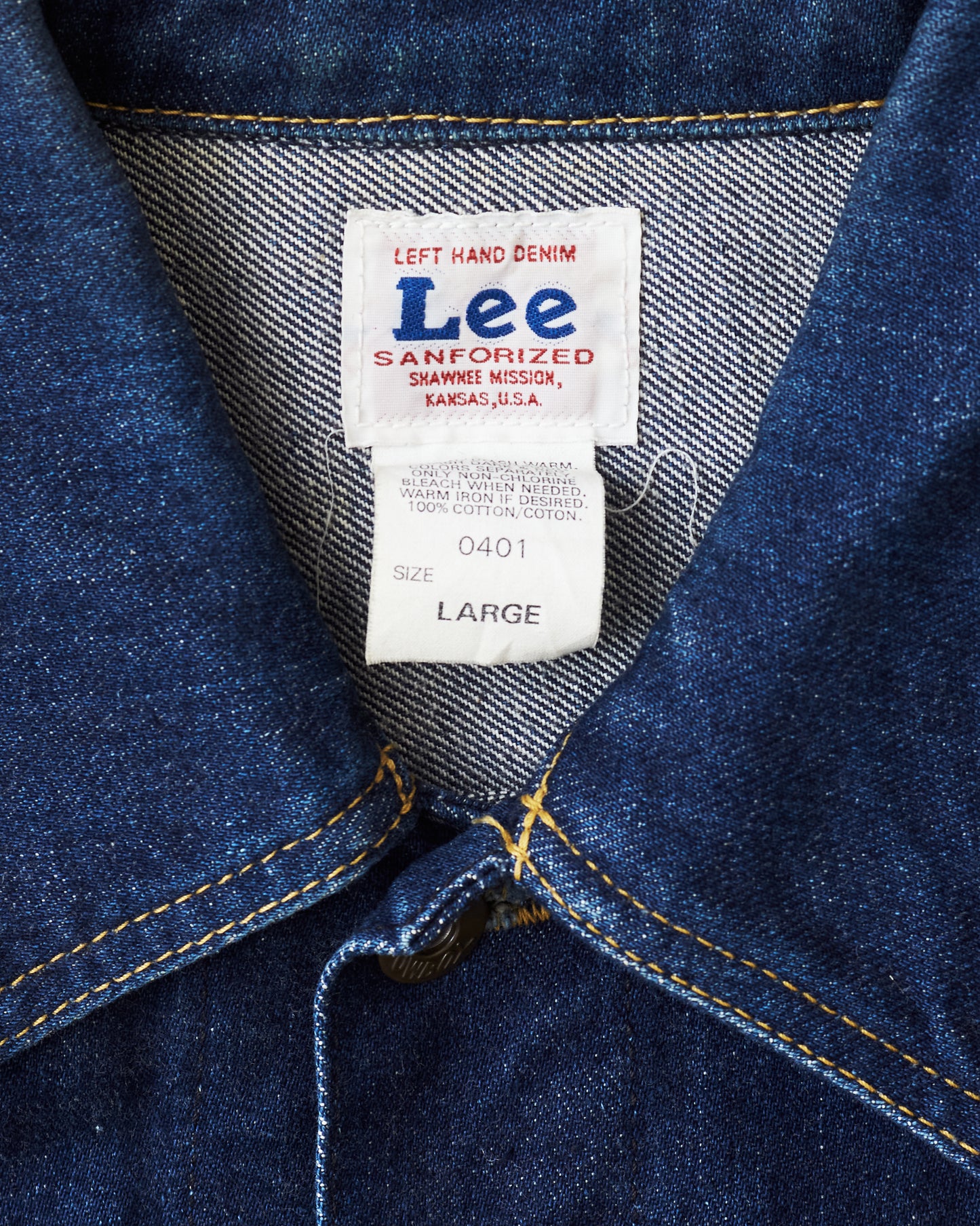 Second Hand Lee Cowboy 1930's Japanese Reproduction Denim Jacket Size L