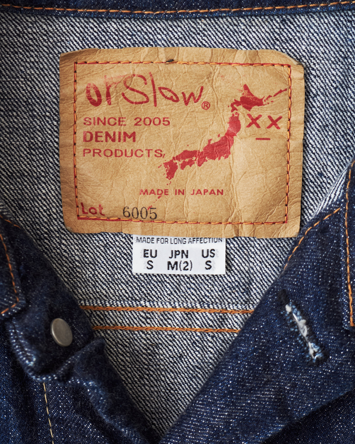 Second Hand OrSlow 6005 Type 3 Denim Jacket Size 2/M – Second Sunrise