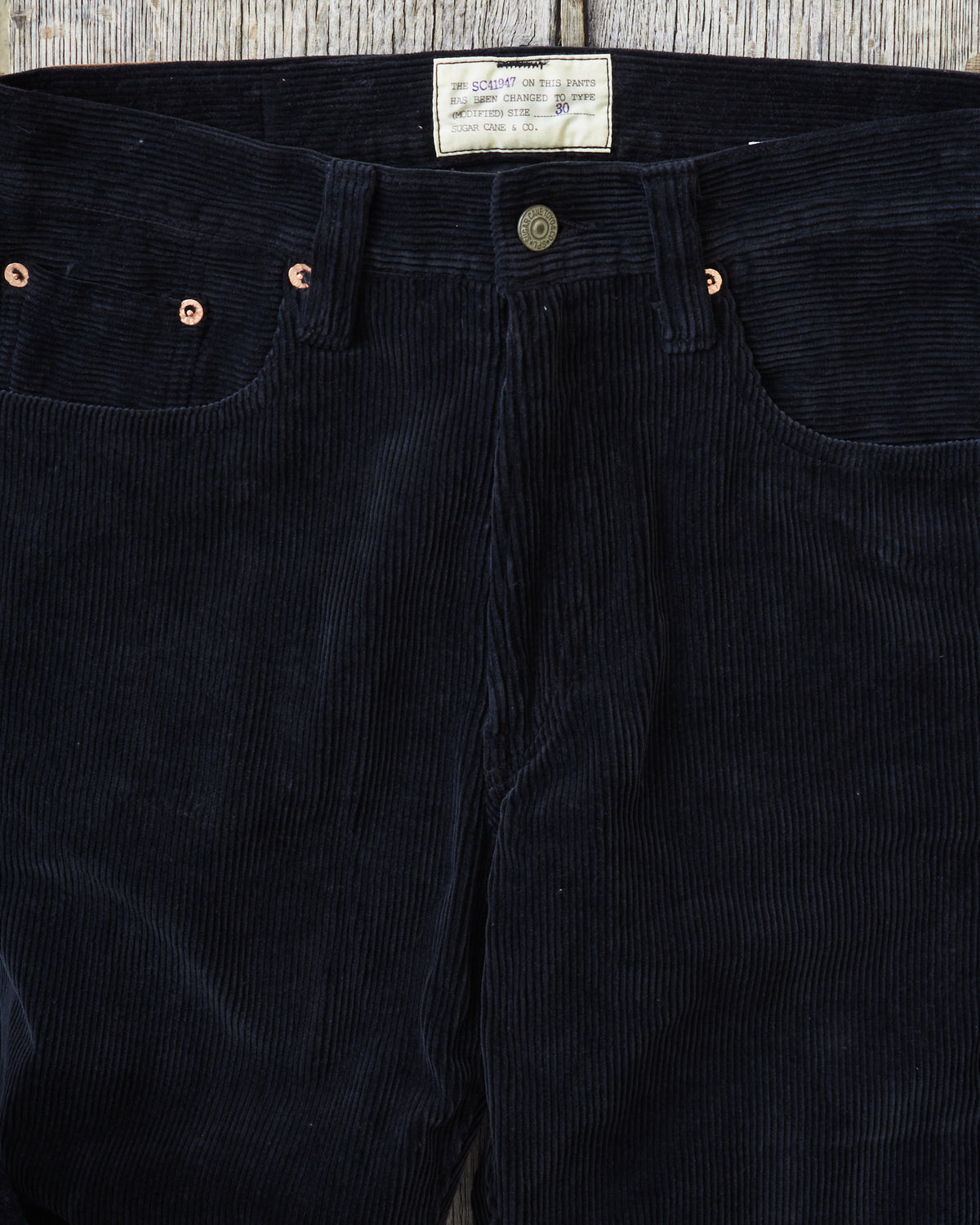 Sugar Cane 9W Corduroy 5-Pocket Pants 1947 Model Black SC42422