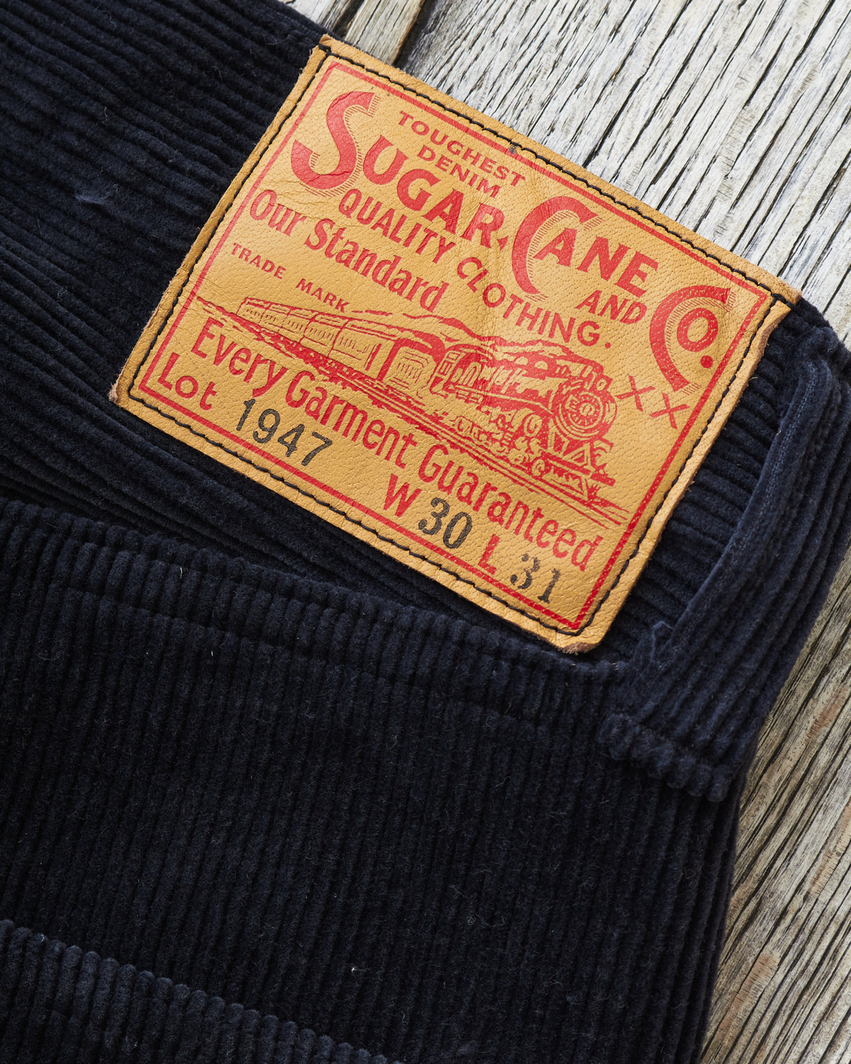 Sugar Cane 9W Corduroy 5-Pocket Pants 1947 Model Black SC42422