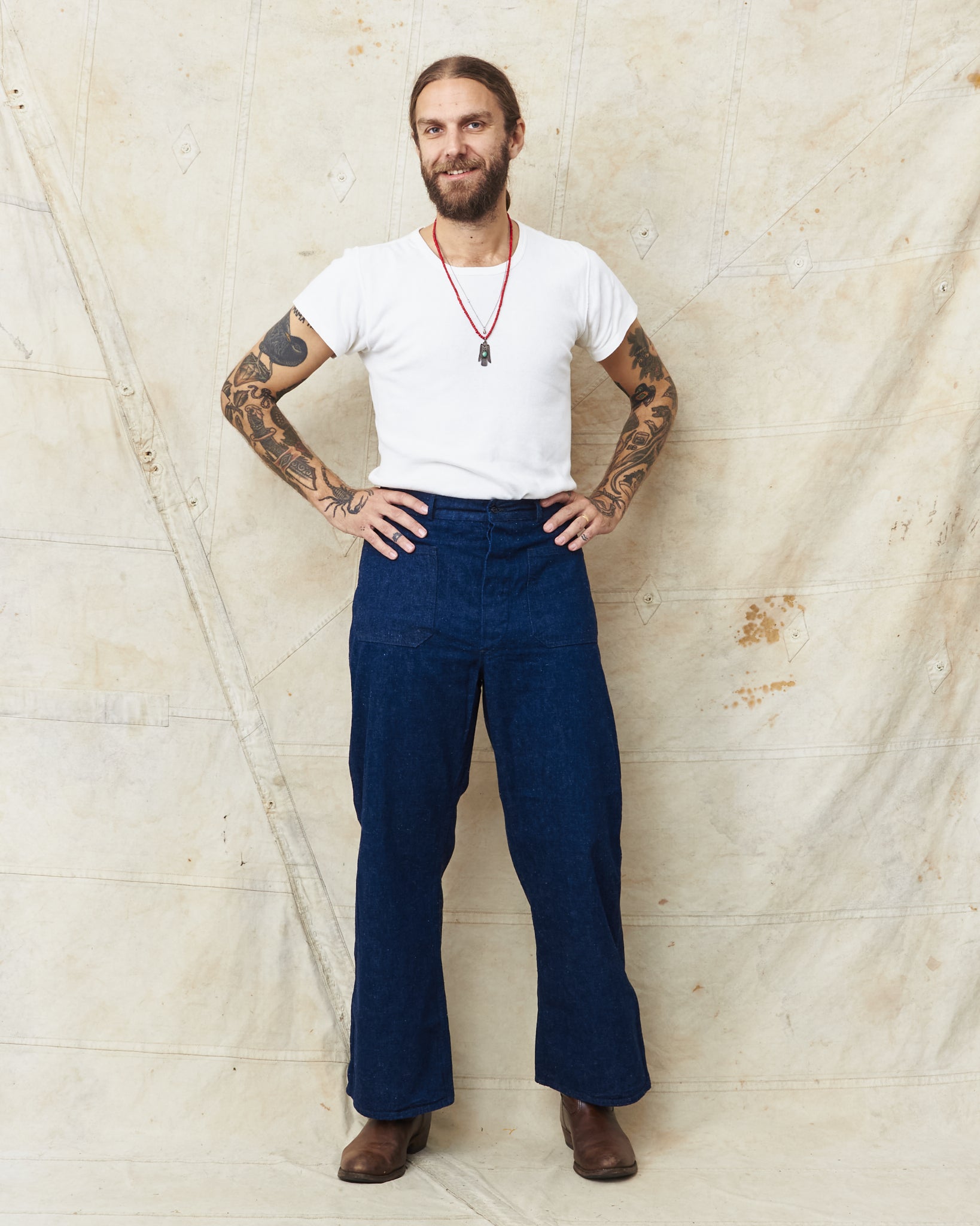 OrSlow 5132 Wide Flare Denim Sailor Pants One Wash – Second Sunrise