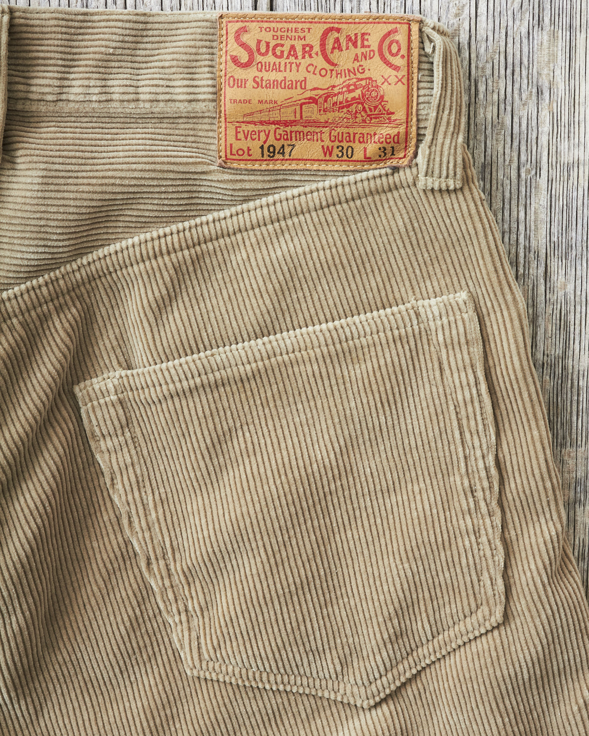 Sugar Cane 9W Corduroy 5-Pocket Pants 1947 Model Beige SC42422