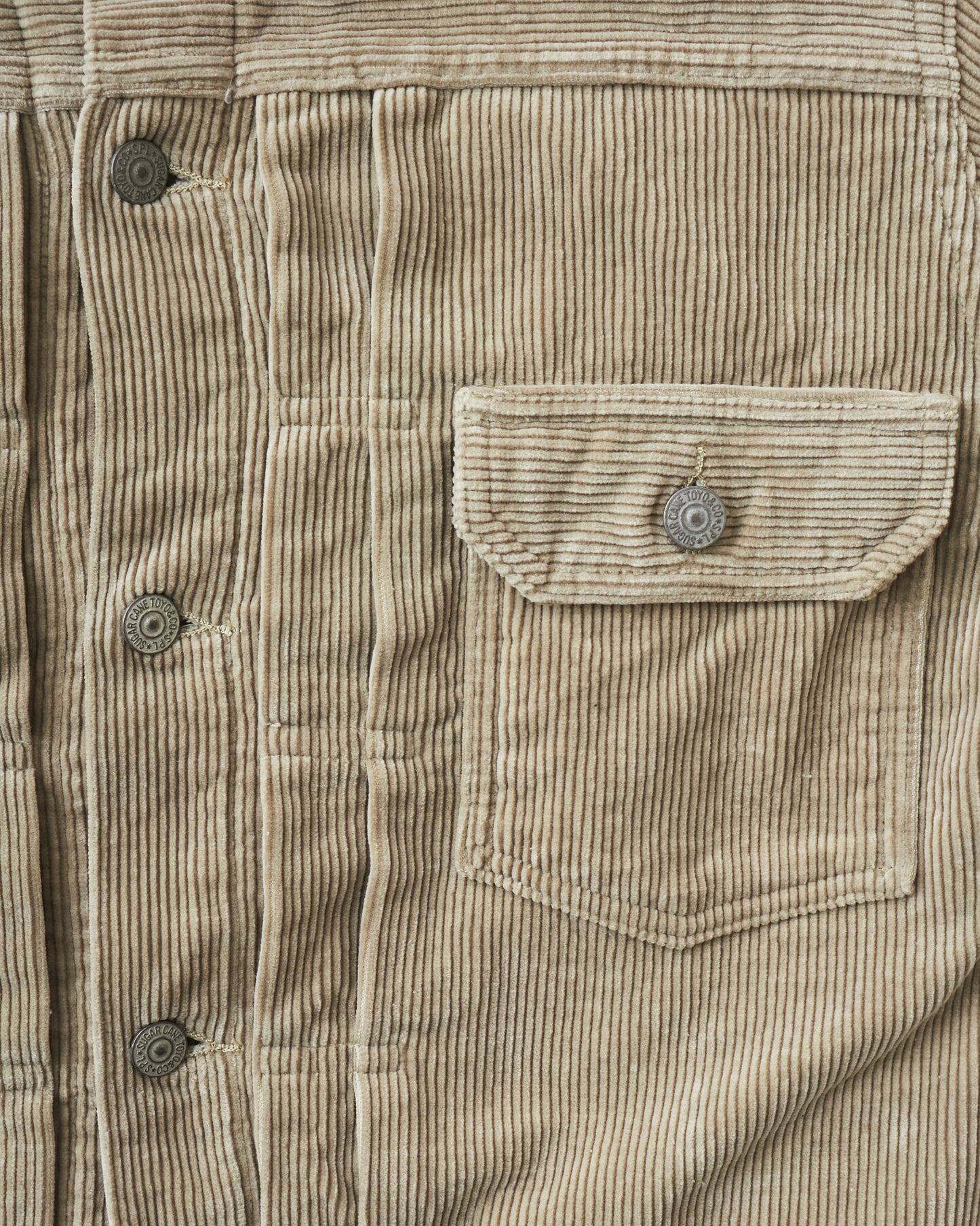 Sugar Cane & Co 9W Corduroy Heavy Flannel Lined Jacket Beige