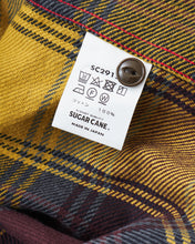 Sugar Cane & Co Twill Check Work Shirt Yellow SC29152