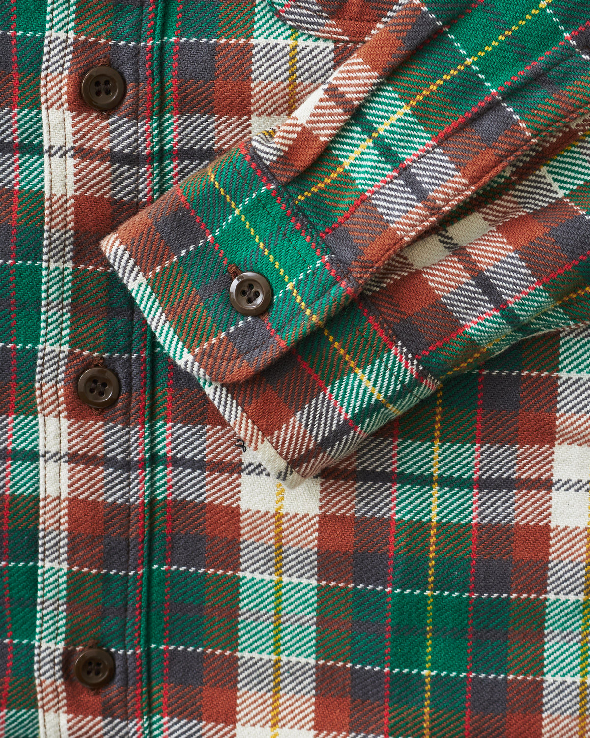 Sugar Cane & Co Twill Check Work Shirt Green SC29151