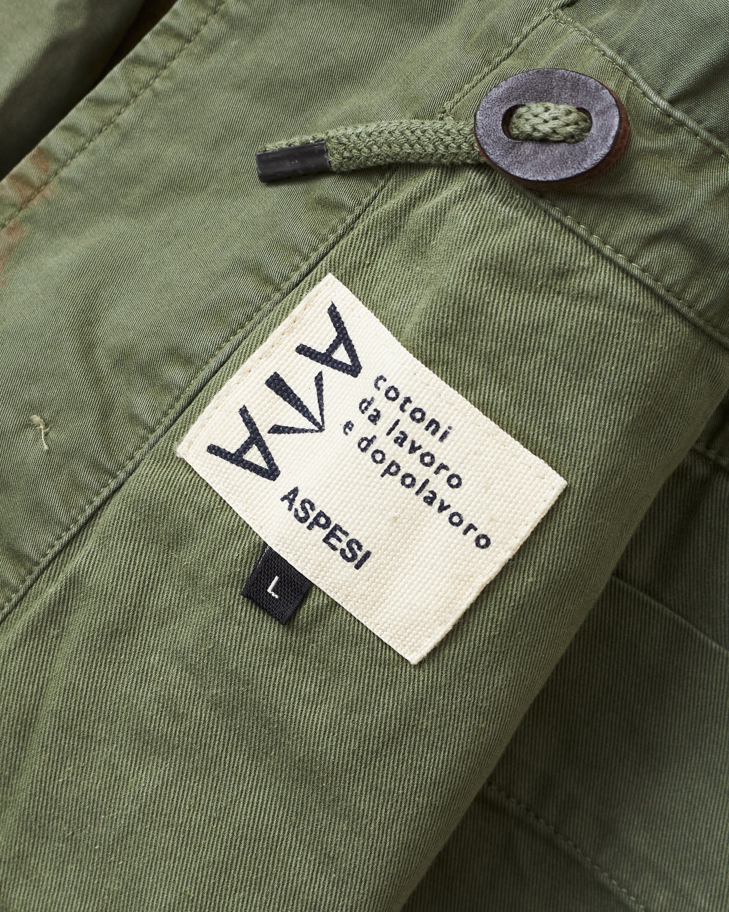 Second Hand Aspesi Cotton Army Jacket Green Size L
