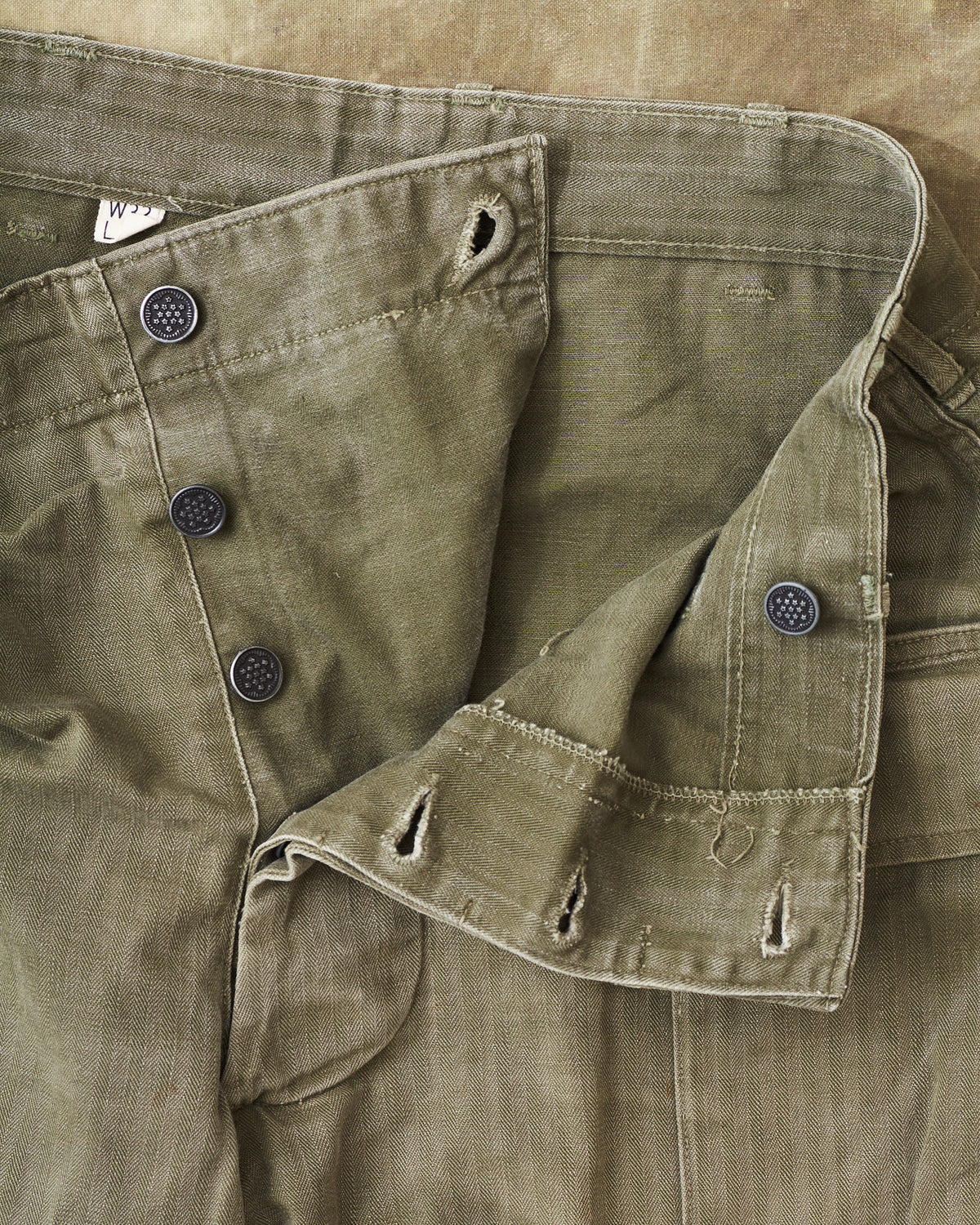 Vintage US Army M-42 WWII HBT Twill Pants Size 33