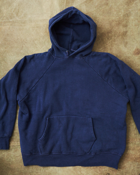 Vintage 50/60's Navy Colored Raglan Sleeved Thermal Hoodie