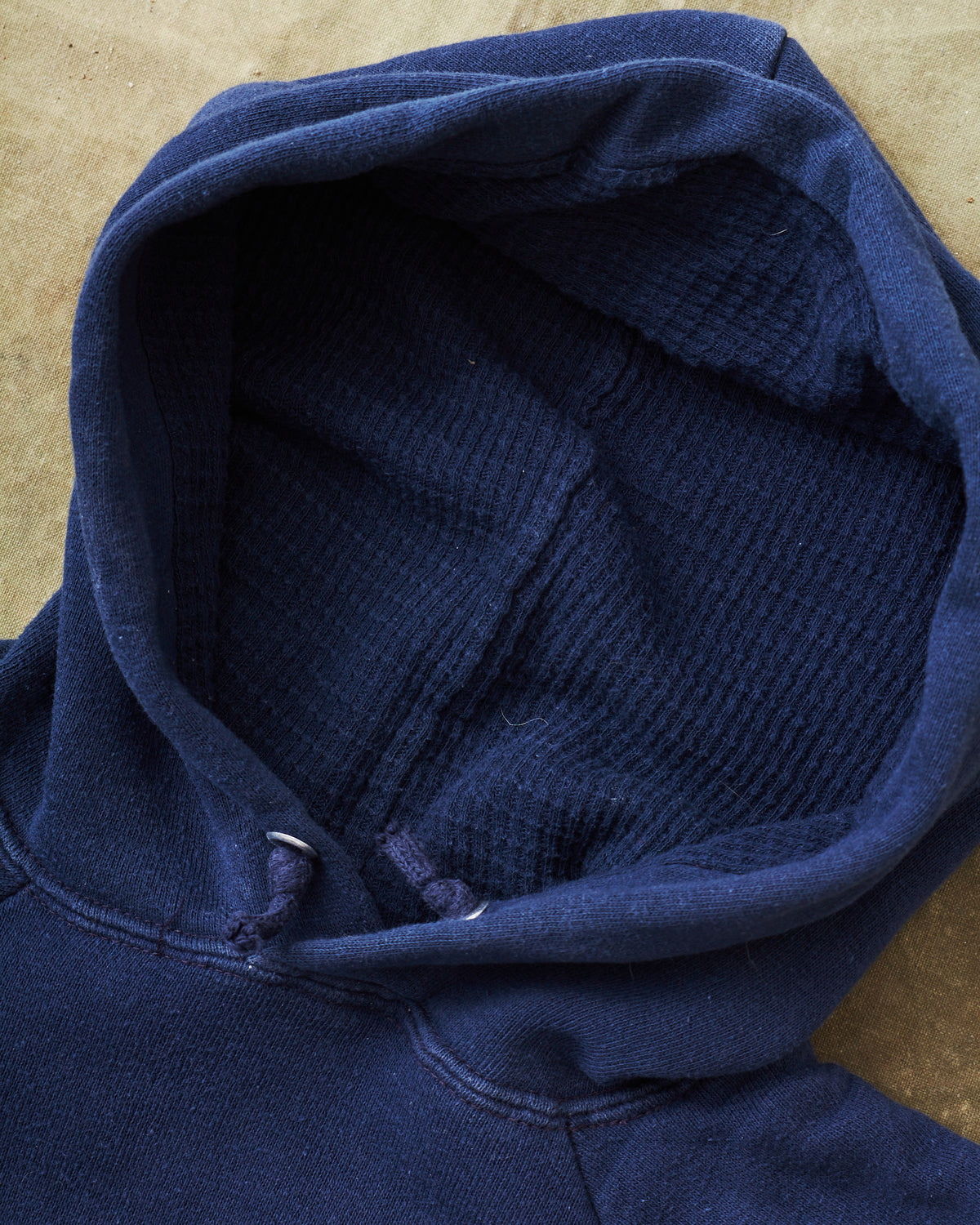 Vintage 50/60's Navy Colored Raglan Sleeved Thermal Hoodie