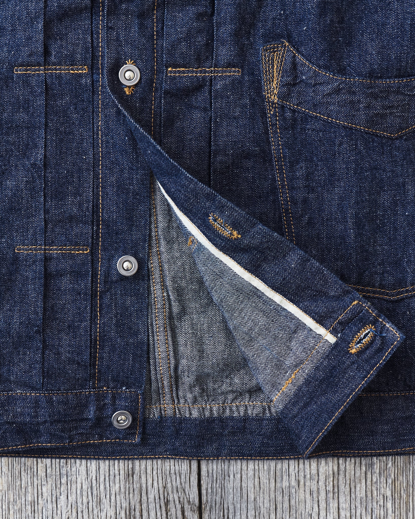 TCBデニム VIKTOR'S VOICE w28 TCB Jeans Viktor's Voice Good Luck Denim Jacket 10oz – Second Sunrise