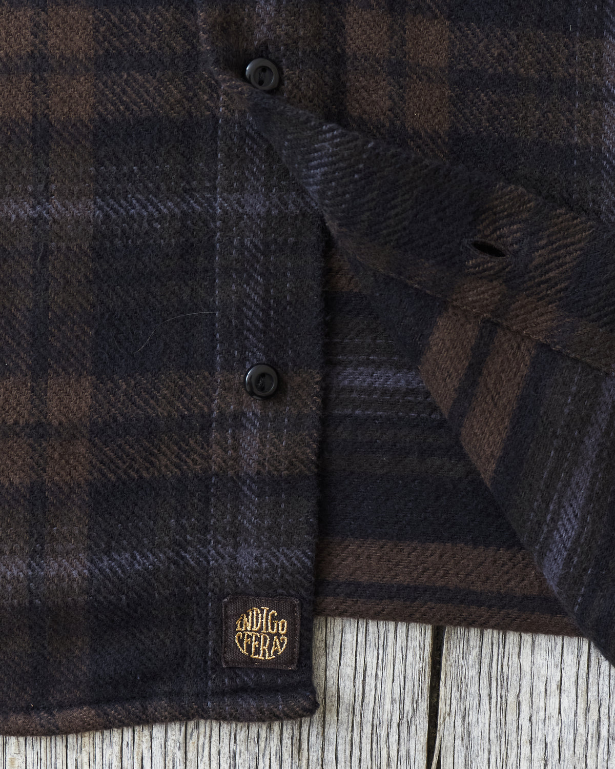 Indigofera Bryson Flannel Check Black Overdyed