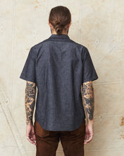 Sugar Cane & Co. Short Sleeve Black Chambray Work Shirt SC39307