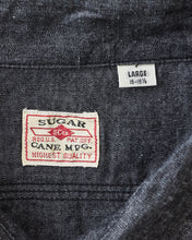 Sugar Cane & Co. Short Sleeve Black Chambray Work Shirt SC39307