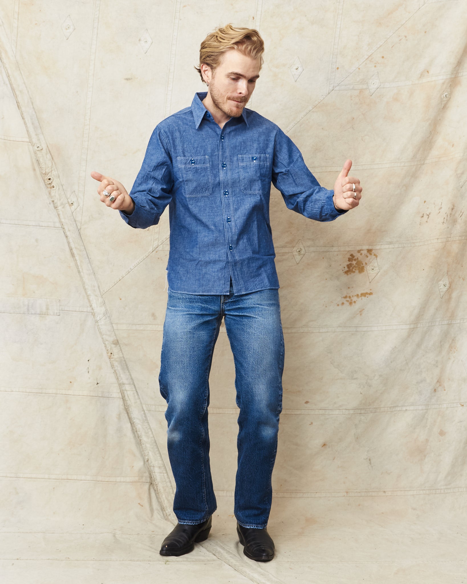 Buzz Rickson's US Navy Chambray Shirt Blue BR25995 – Second Sunrise