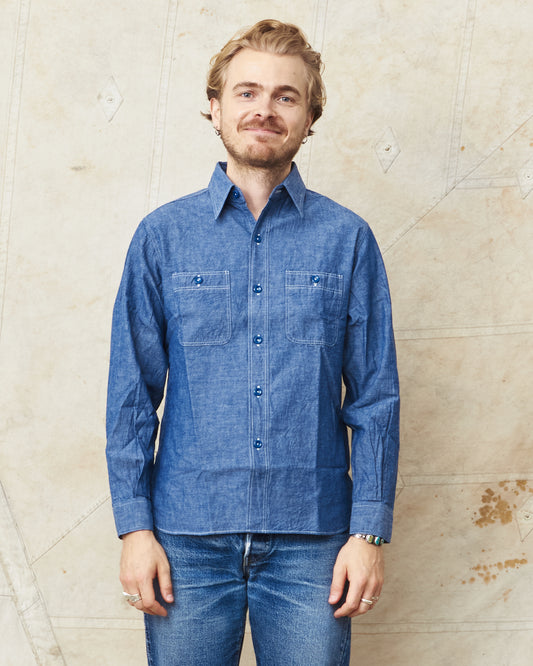 Buzz Rickson's US Navy Chambray Shirt Blue BR25995