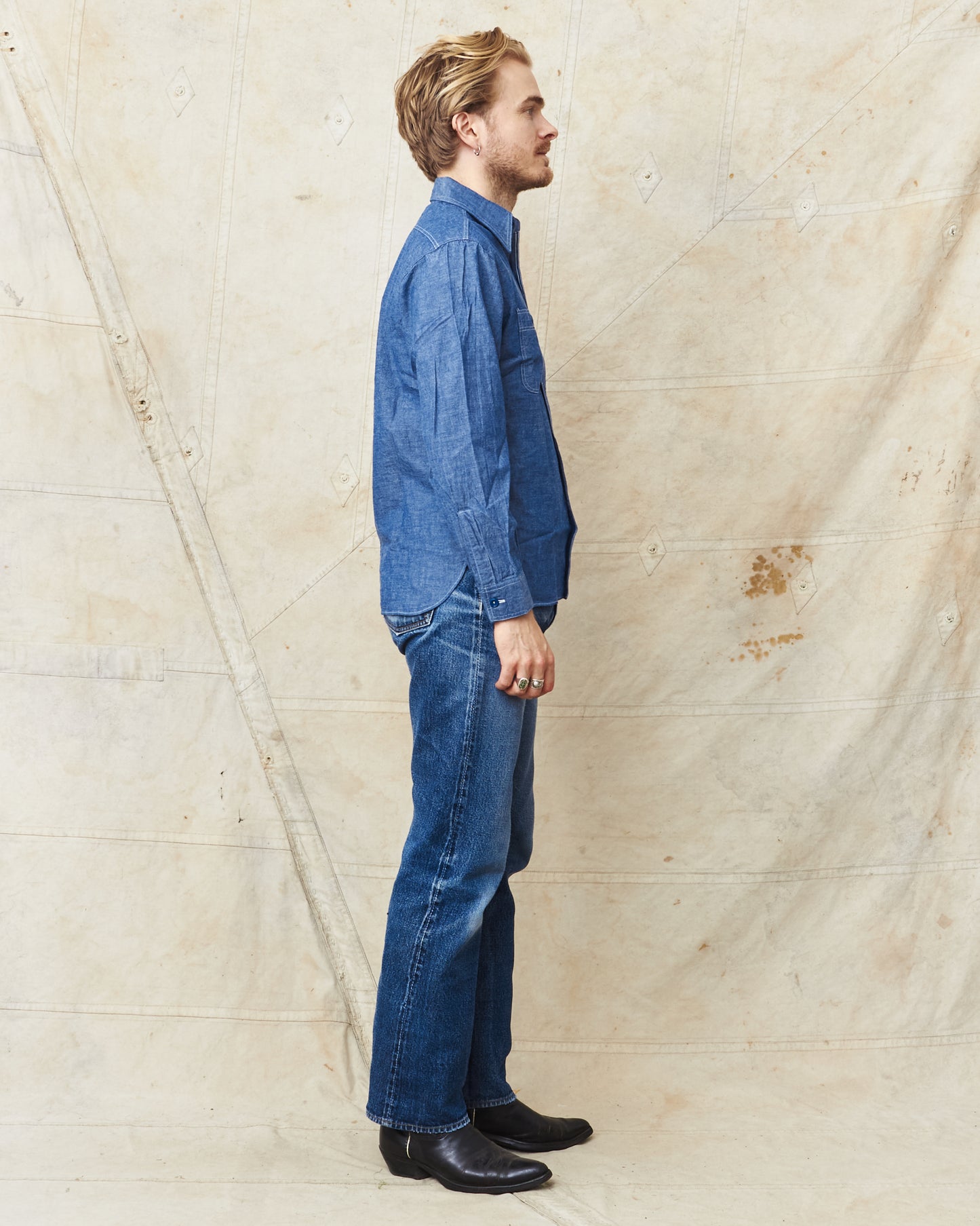 Buzz Rickson's US Navy Chambray Shirt Blue BR25995