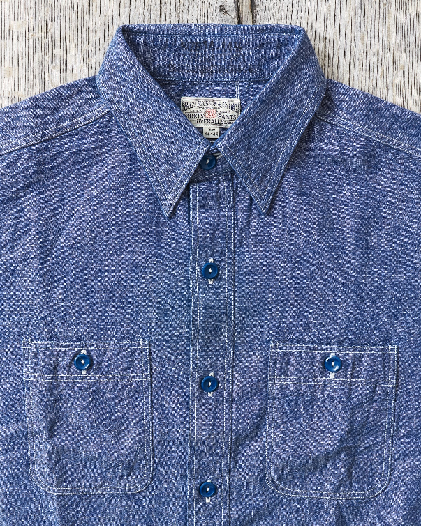 Buzz Rickson's US Navy Chambray Shirt Blue BR25995