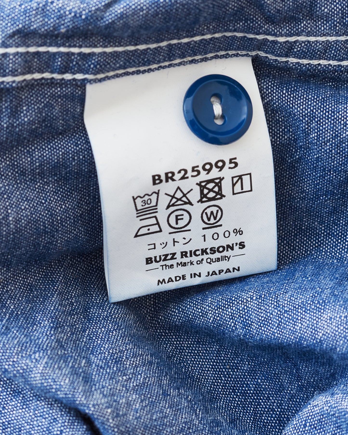 Buzz Rickson's US Navy Chambray Shirt Blue BR25995