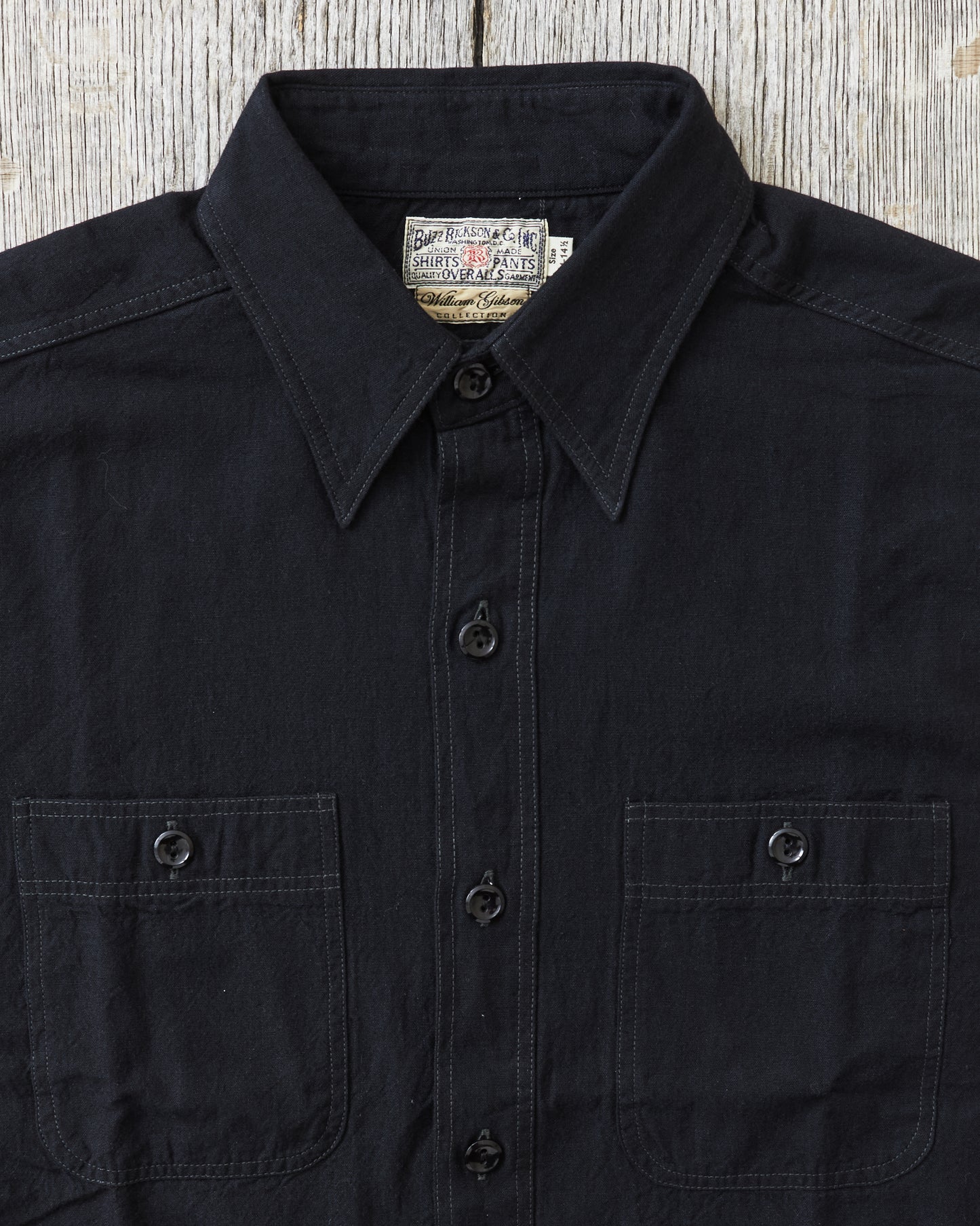 Buzz Rickson's William Gibson US Navy Chambray Shirt Black BR29143