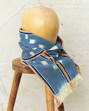 African Indigo Baulé Ikat Textile Scarf No. 24