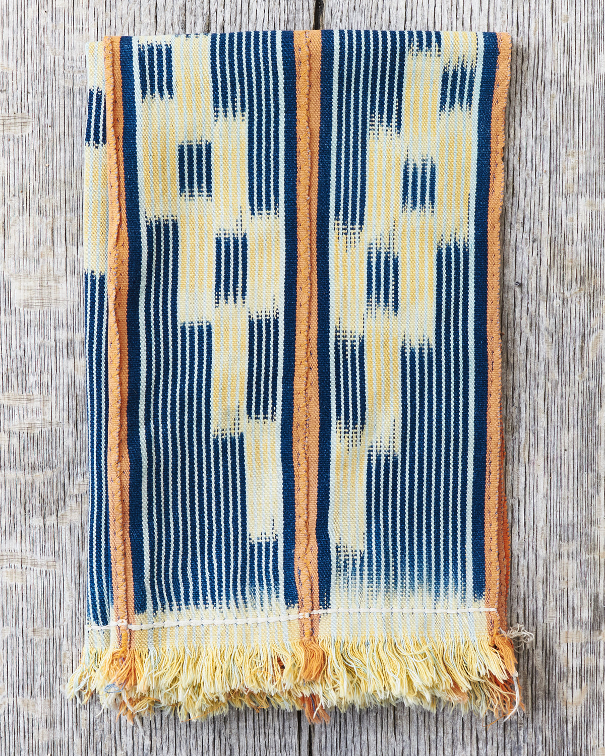 African Indigo Baulé Ikat Textile Scarf No. 24
