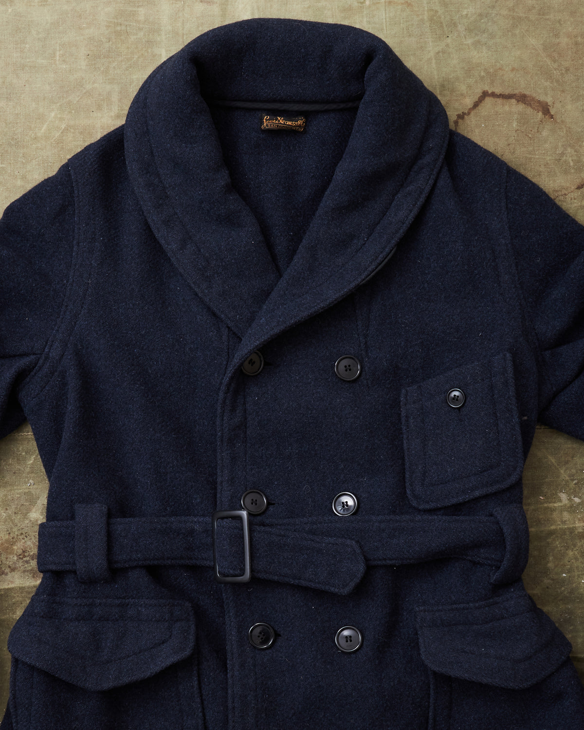 Second Hand Levi's Vintage Clothing Mackinaw Wool Coat Navy SAMPLE Size M/L