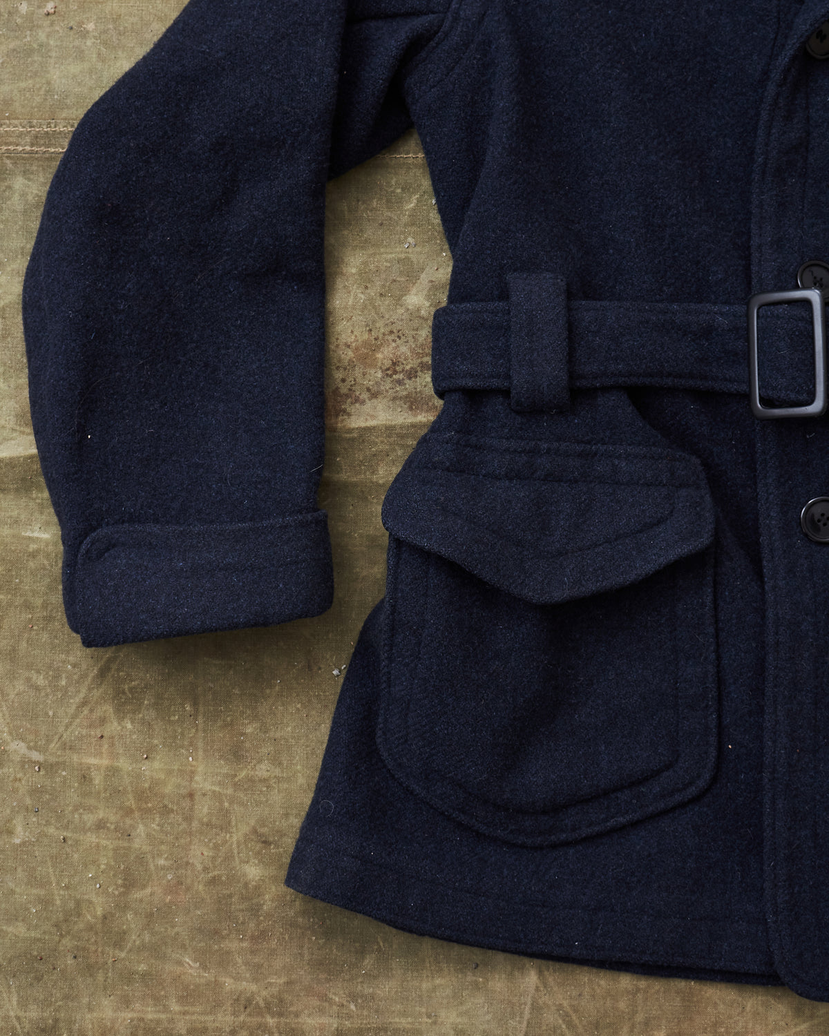 Second Hand Levi's Vintage Clothing Mackinaw Wool Coat Navy SAMPLE Size M/L