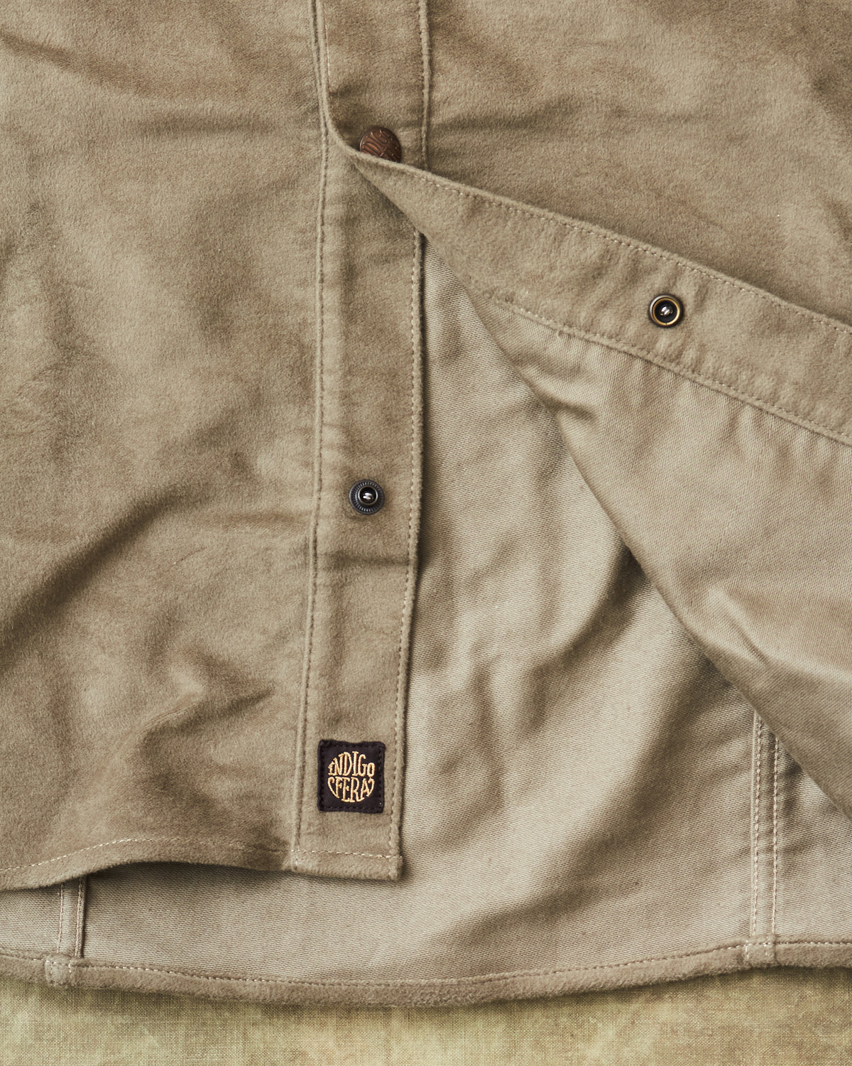Second Hand Indigofera Copeland Shirt Moleskin Dark Lovat Size L