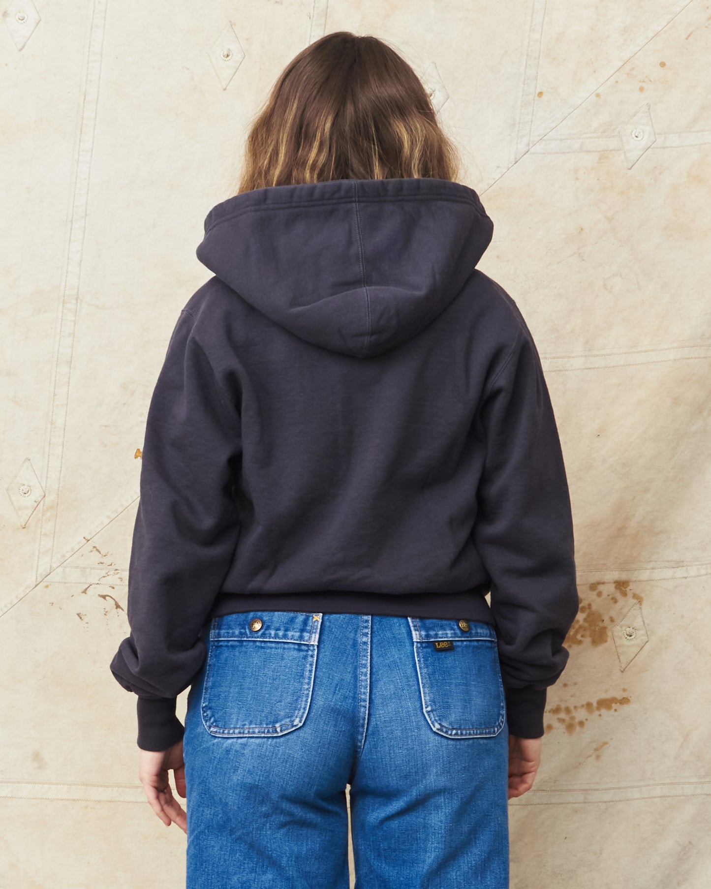 Buzz Rickson's Loopwheel Full Zip Hoodie 4-Needle Black BR65623