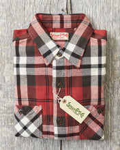 Sugar Cane & Co Twill Plaid Flannel Work Shirt Red SC29364