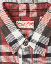 Sugar Cane & Co Twill Plaid Flannel Work Shirt Red SC29364